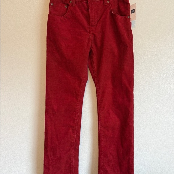 GAP Boys' Red Slim Straight Fit Corduroy Pants - Picture 8 of 9